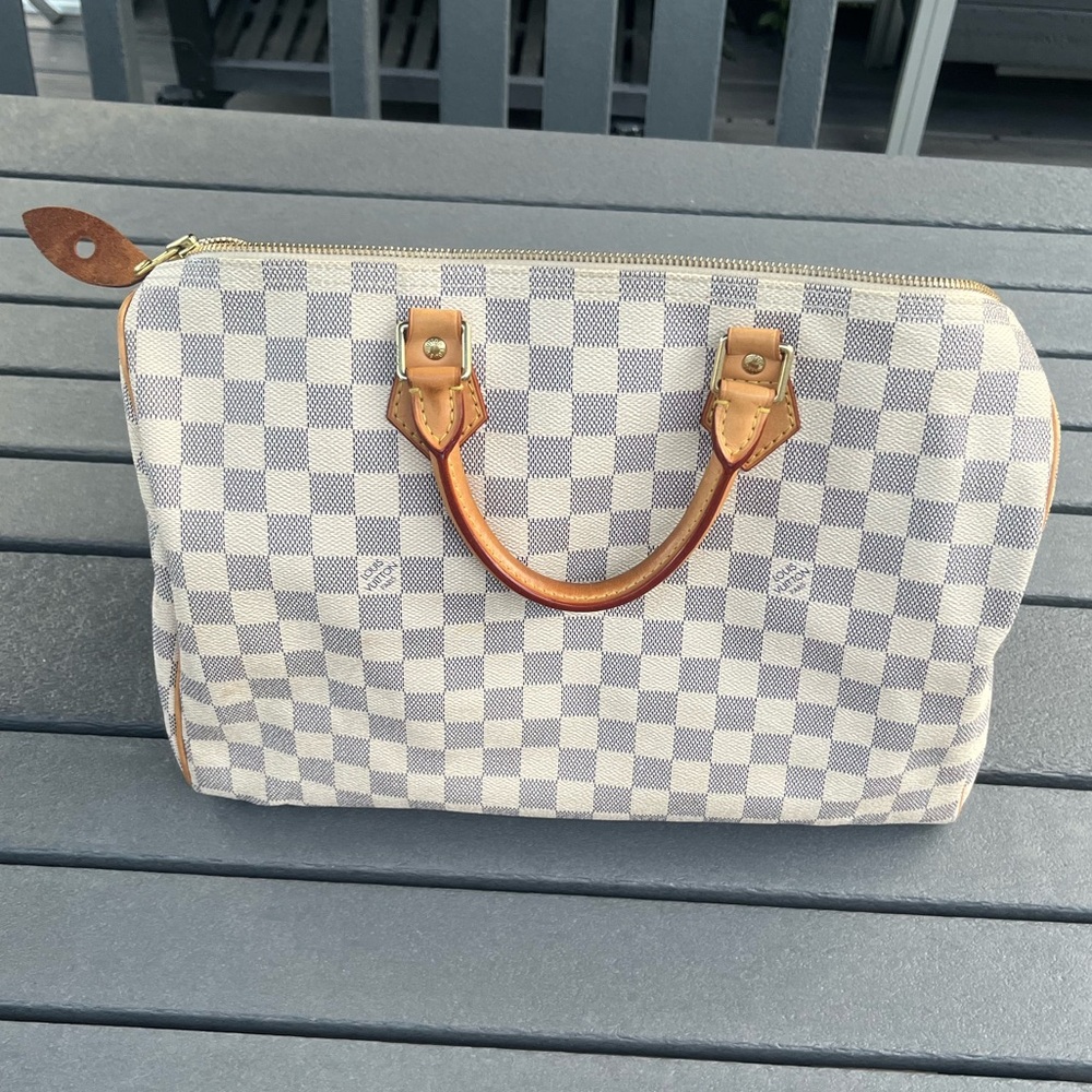 Louis Vuitton Speedy NM 35 Damier Azur; Brass Hardware; Used/Moderate wear - Picture 6 of 16